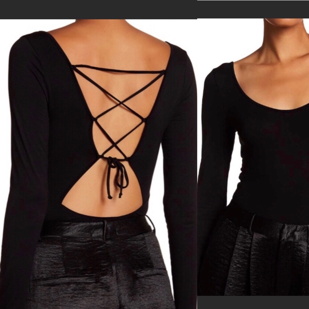 Onesie Cross Back Black Long Sleeve - Picture 1 of 8